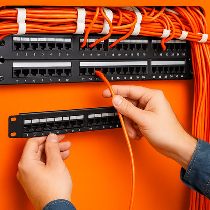CAT6 Ethernet Patch Panel 24 Port 1U Rack 110 Krone IDC-NEW