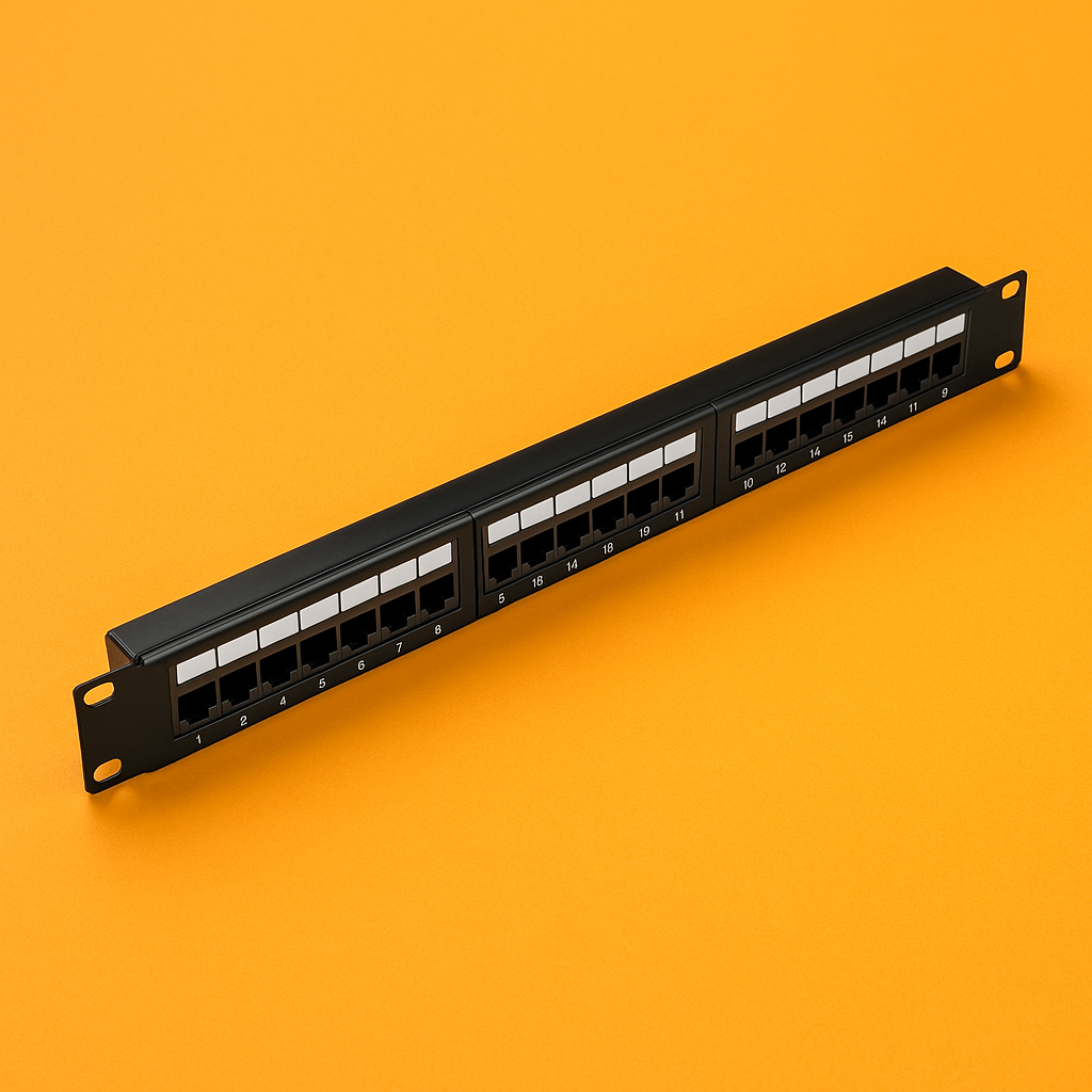 CAT6 Ethernet Patch Panel 24 Port 1U Rack 110 Krone IDC-NEW