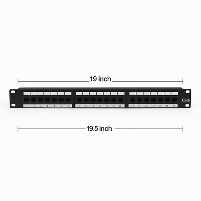 CAT6 Ethernet Patch Panel 24 Port 1U Rack 110 Krone IDC-NEW