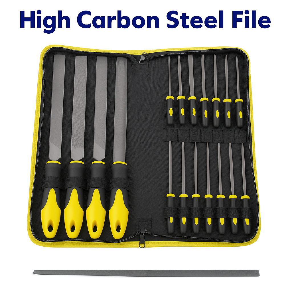 18pcs Steel File Set for Metal, Wood & Rasp with Carry Case-NEW