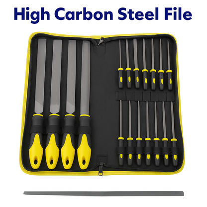 18pcs Steel File Set for Metal, Wood & Rasp with Carry Case-NEW