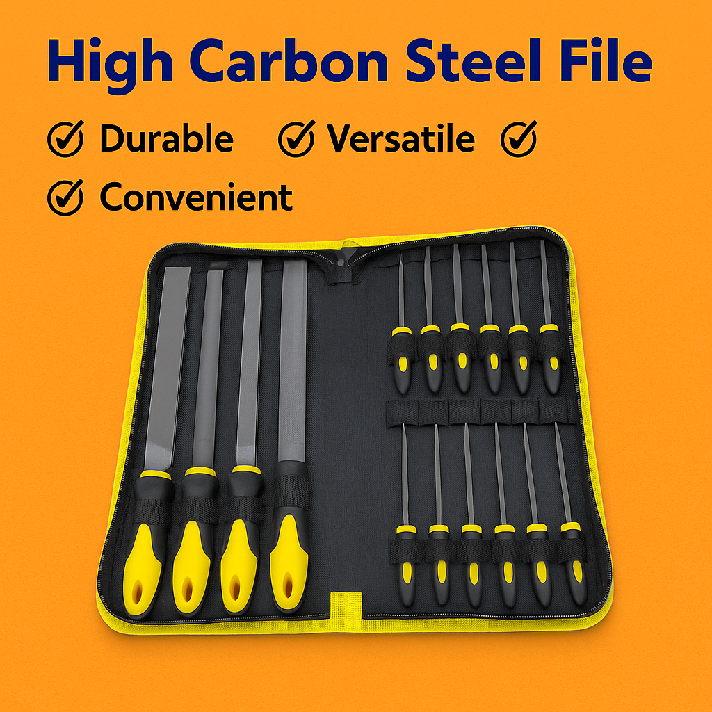 18pcs Steel File Set for Metal, Wood & Rasp with Carry Case-NEW