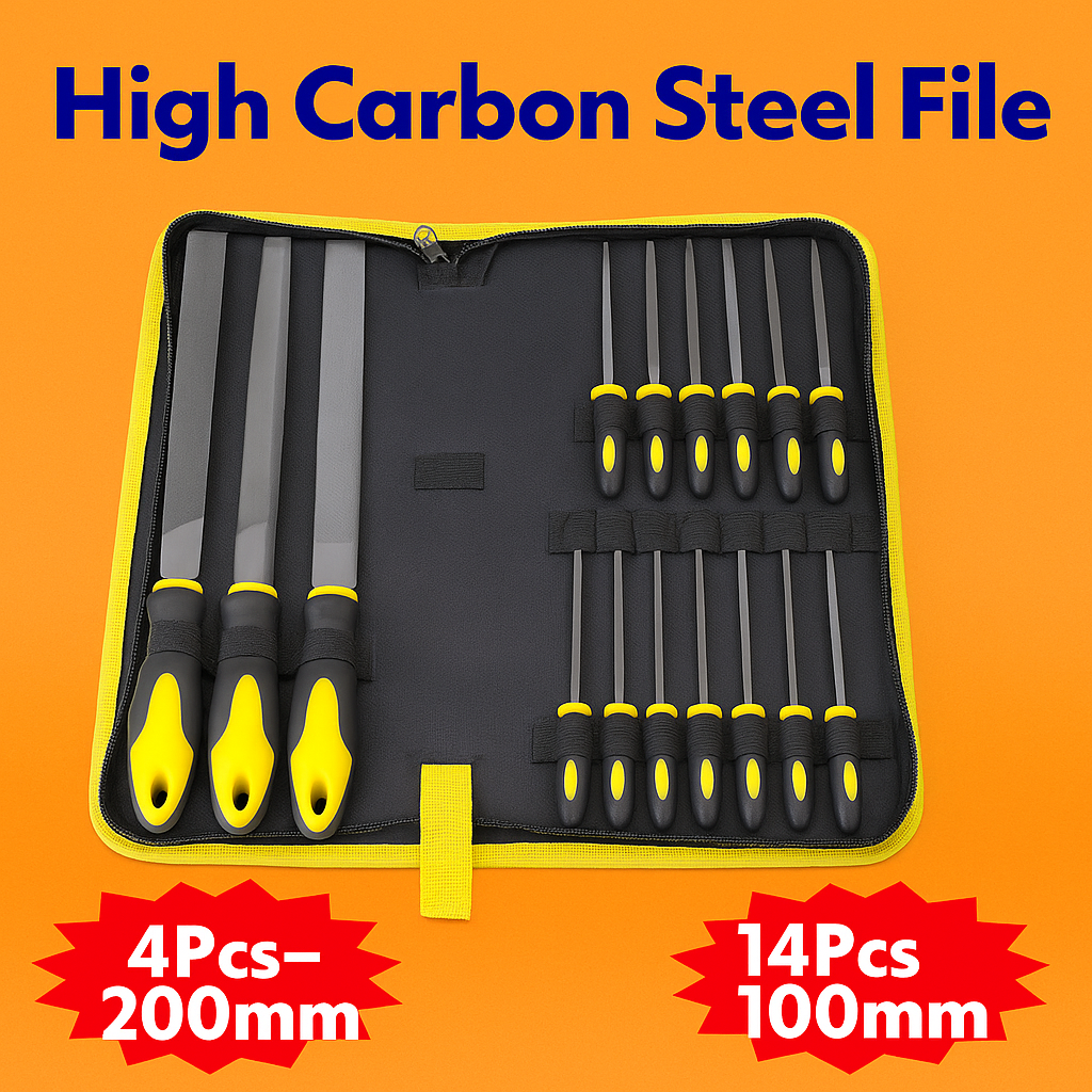 18pcs Steel File Set for Metal, Wood & Rasp with Carry Case-NEW
