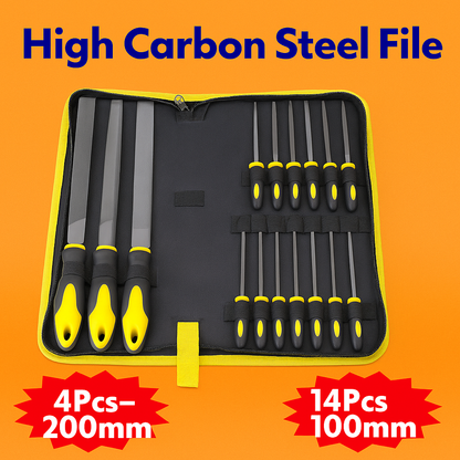 18pcs Steel File Set for Metal, Wood & Rasp with Carry Case-NEW