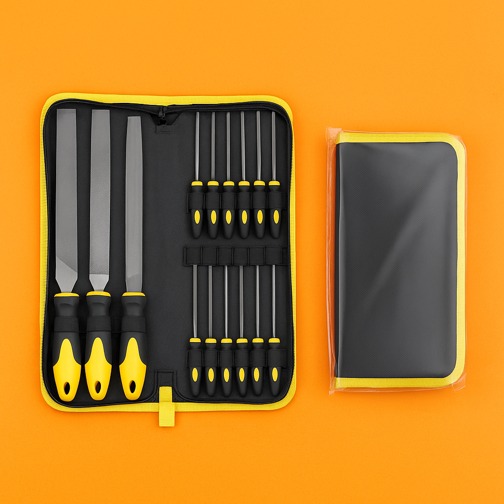 18pcs Steel File Set for Metal, Wood & Rasp with Carry Case-NEW