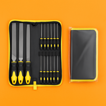 18pcs Steel File Set for Metal, Wood & Rasp with Carry Case-NEW