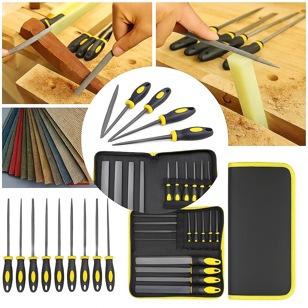 18pcs Steel File Set for Metal, Wood & Rasp with Carry Case-NEW