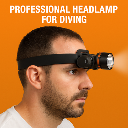 Rechargeable LED Diving Headlamp 1200LM Waterproof Torch-NEW