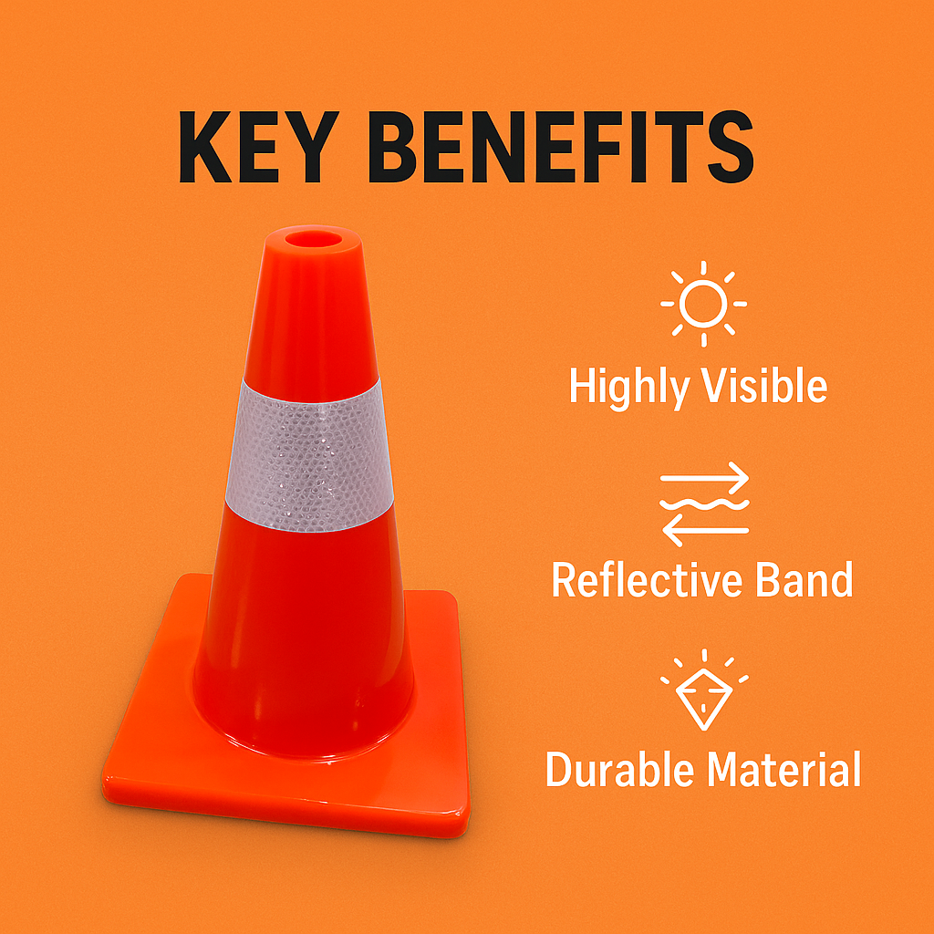 5pcs 45cm Reflective Traffic Safety Cones-NEW