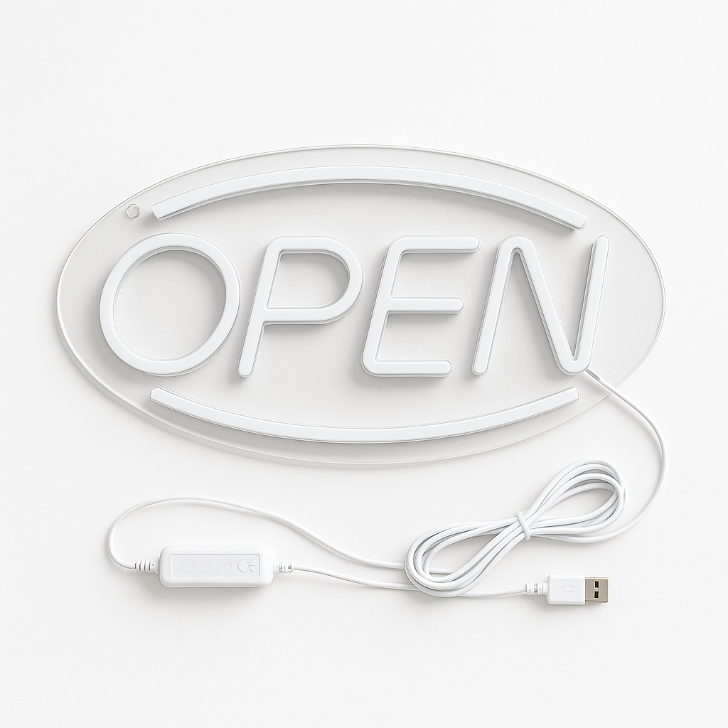 LED Open Neon Sign Light 45x22cm USB Powered-NEW