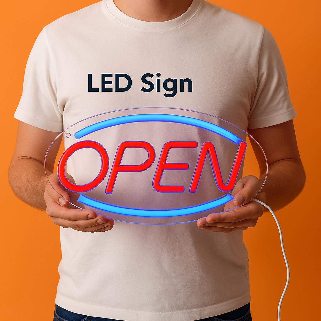 LED Open Neon Sign Light 45x22cm USB Powered-NEW