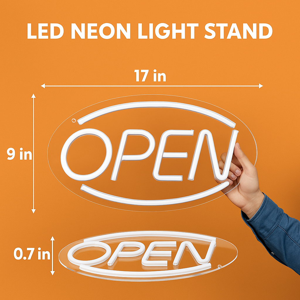 LED Open Neon Sign Light 45x22cm USB Powered-NEW