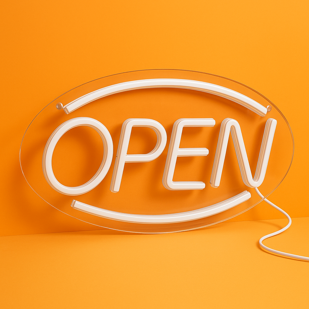 LED Open Neon Sign Light 45x22cm USB Powered-NEW