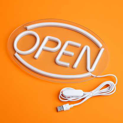 LED Open Neon Sign Light 45x22cm USB Powered-NEW