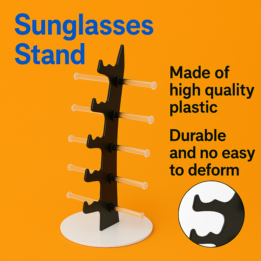 5 Pair Rack Show Sunglasses Glasses Display Stand Holder Plastic-New