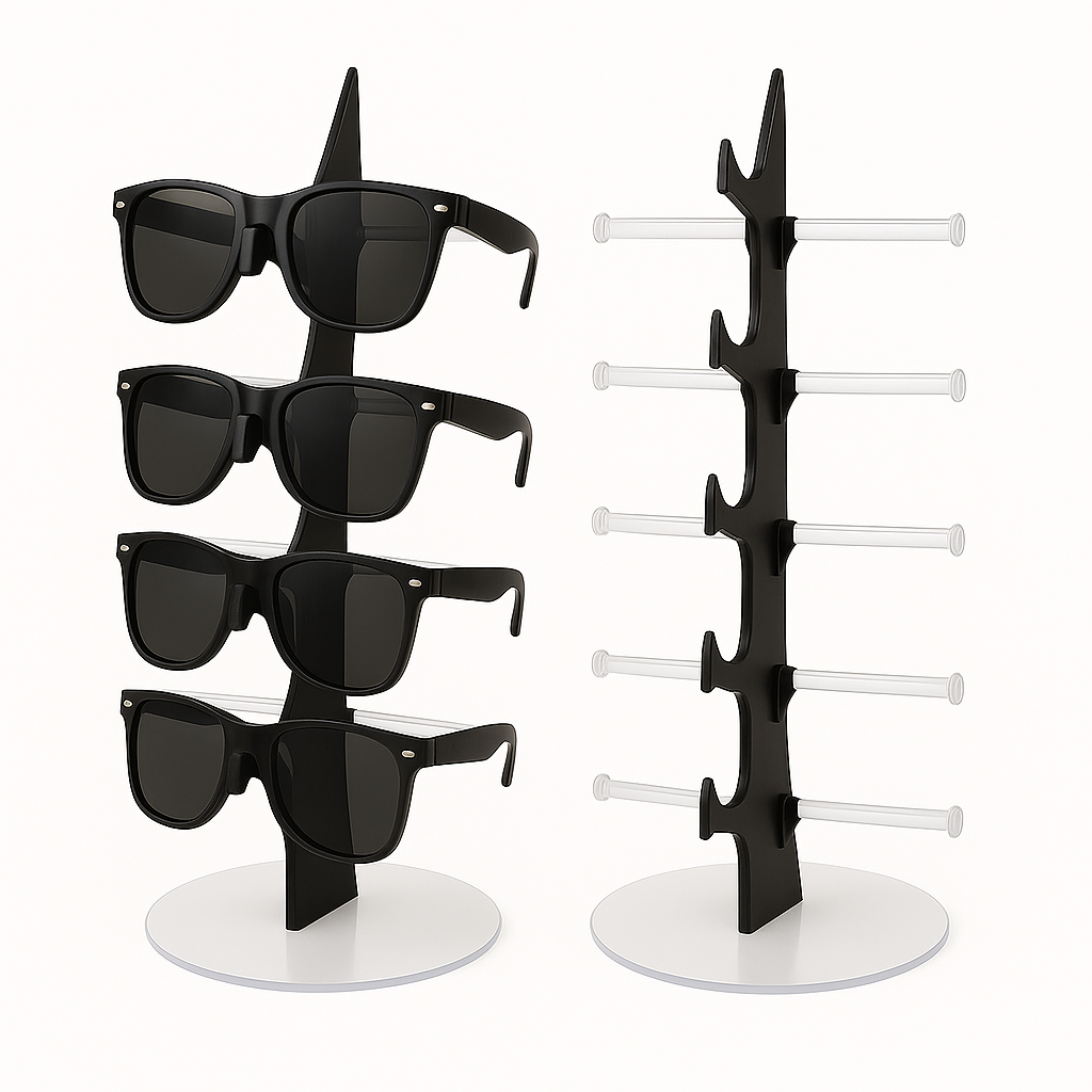 5 Pair Rack Show Sunglasses Glasses Display Stand Holder Plastic-New