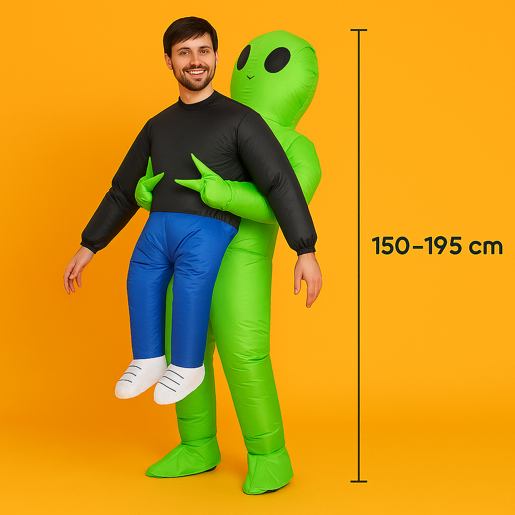 AU Green Alien Inflatable Costume – Kids 125–145 cm & Adults 150–195 cm NEW