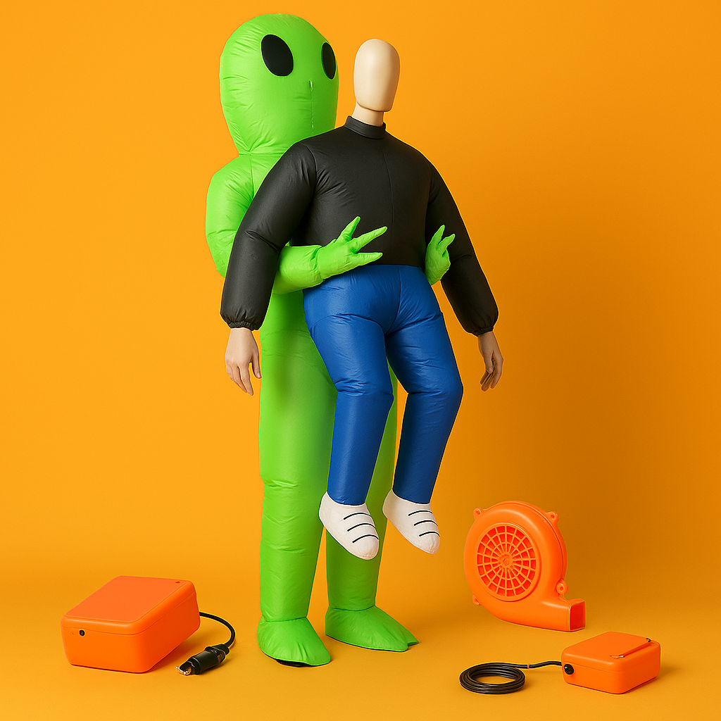 AU Green Alien Inflatable Costume – Kids 125–145 cm & Adults 150–195 cm NEW