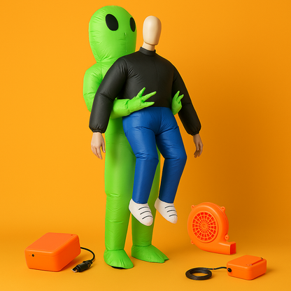 AU Green Alien Inflatable Costume – Kids 125–145 cm & Adults 150–195 cm NEW