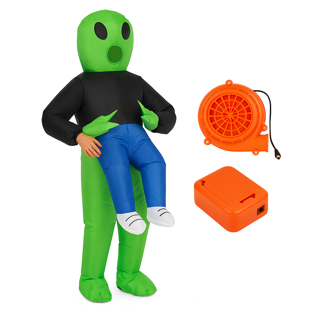 AU Green Alien Inflatable Costume – Kids 125–145 cm & Adults 150–195 cm NEW