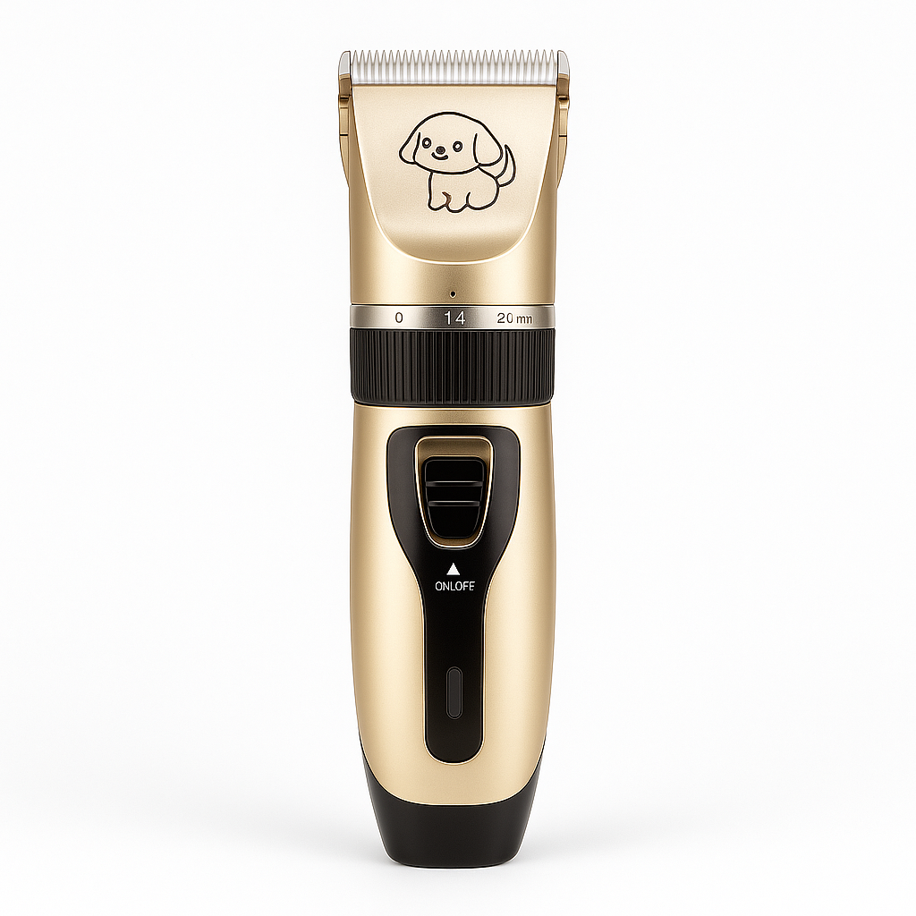 Dog Hair Trimmer – Cordless Pet Grooming Clipper with Ceramic Blade (Gold)-NEW