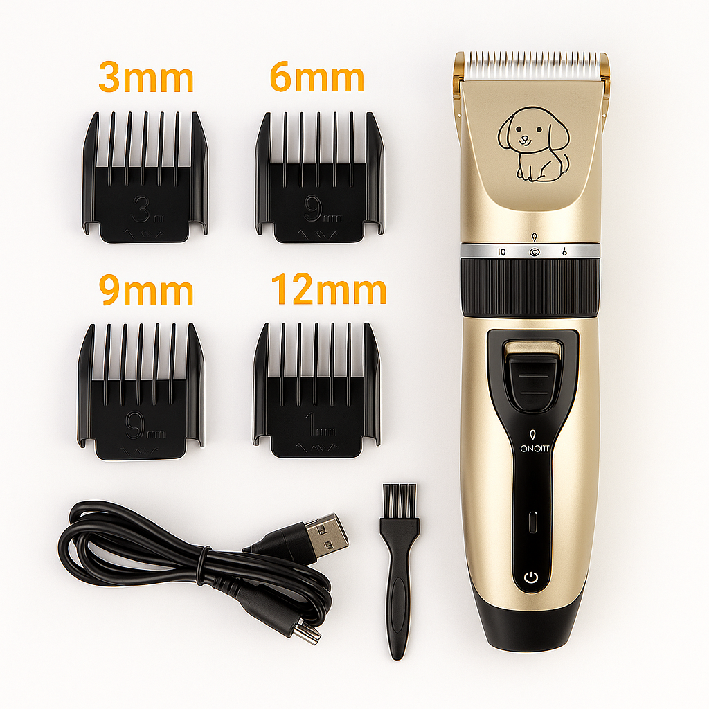 Dog Hair Trimmer – Cordless Pet Grooming Clipper with Ceramic Blade (Gold)-NEW