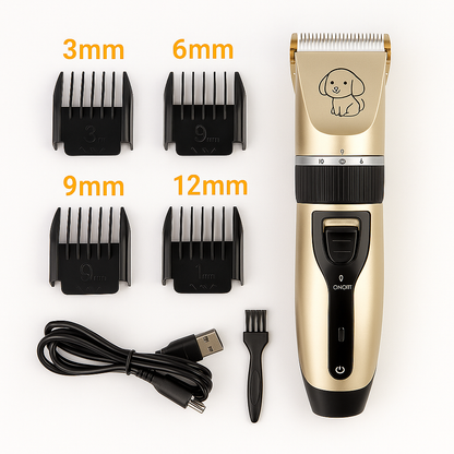 Dog Hair Trimmer – Cordless Pet Grooming Clipper with Ceramic Blade (Gold)-NEW