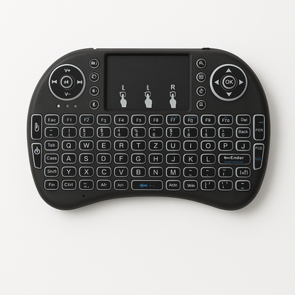 Mini Wireless Keyboard with Touchpad – 2.4GHz Portable Backlit Keyboard for Smart TV, PC & Android (Black)-NEW