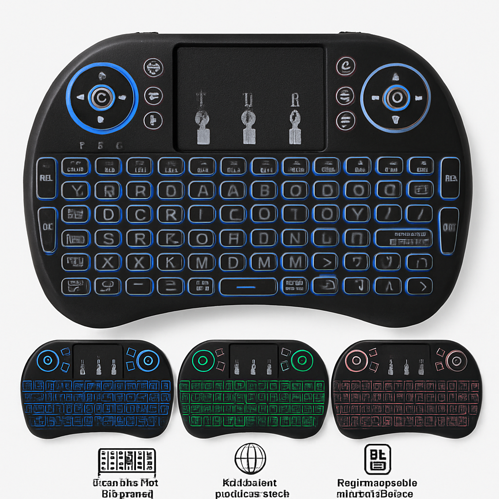 Mini Wireless Keyboard with Touchpad – 2.4GHz Portable Backlit Keyboard for Smart TV, PC & Android (Black)-NEW