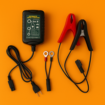 Battery Charger Maintainer – 6V/12V 1.5A Smart Automatic Trickle Charger for Car & Motorcycle-NEW