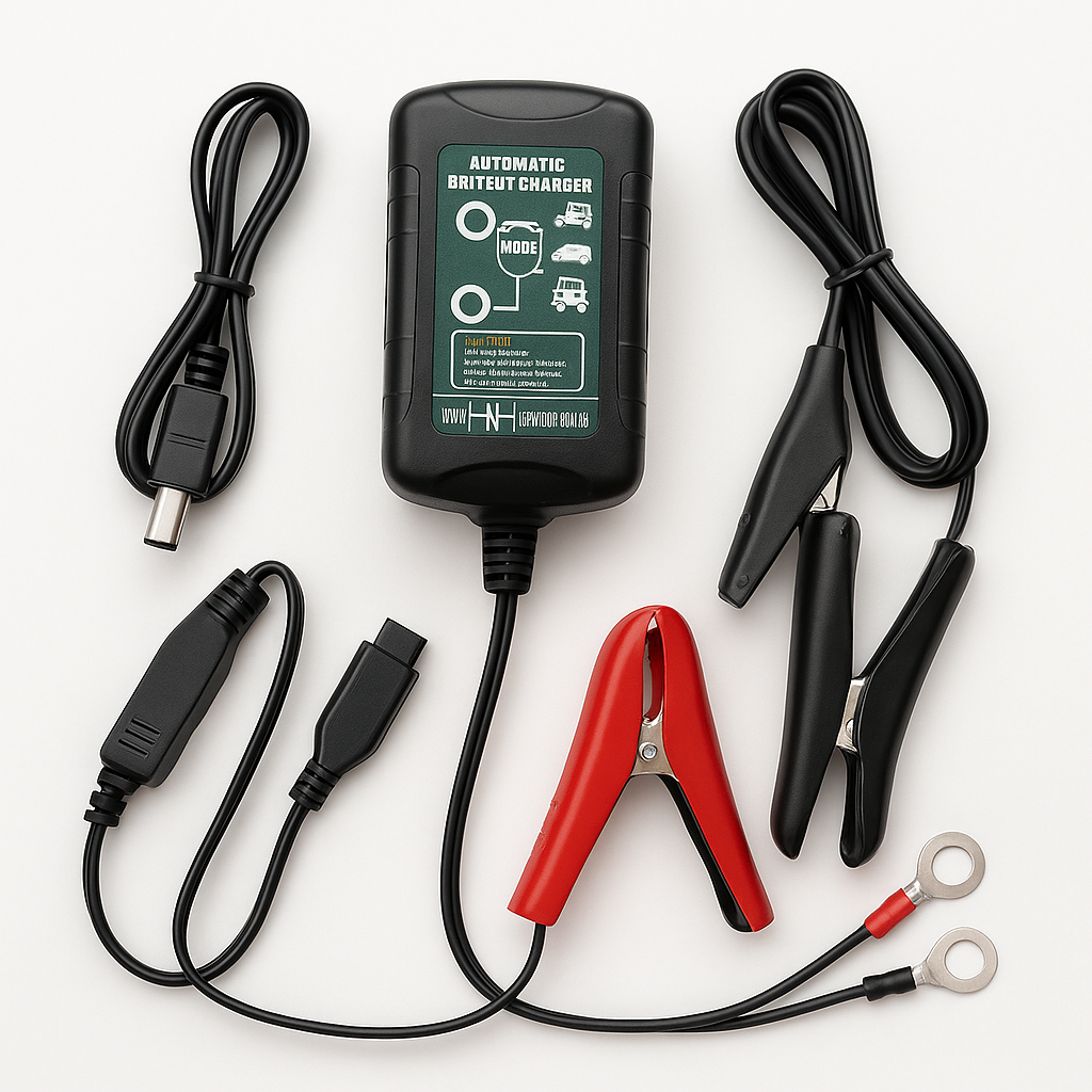 Battery Charger Maintainer – 6V/12V 1.5A Smart Automatic Trickle Charger for Car & Motorcycle-NEW