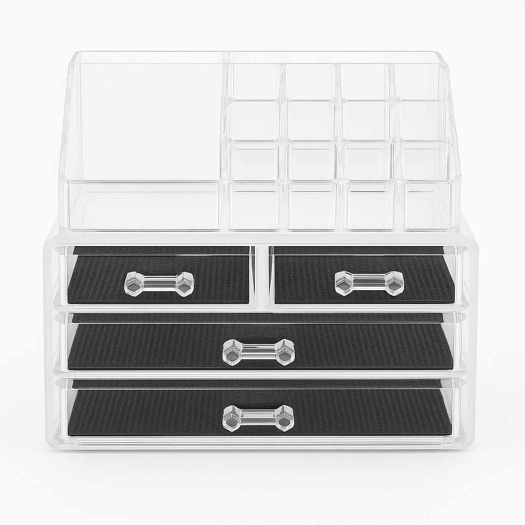 4 Drawer Acrylic Makeup Organizer – Clear Cosmetic & Jewellery Storage Box -NEW