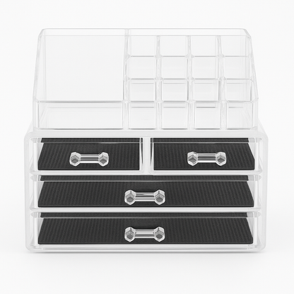 4 Drawer Acrylic Makeup Organizer – Clear Cosmetic & Jewellery Storage Box -NEW