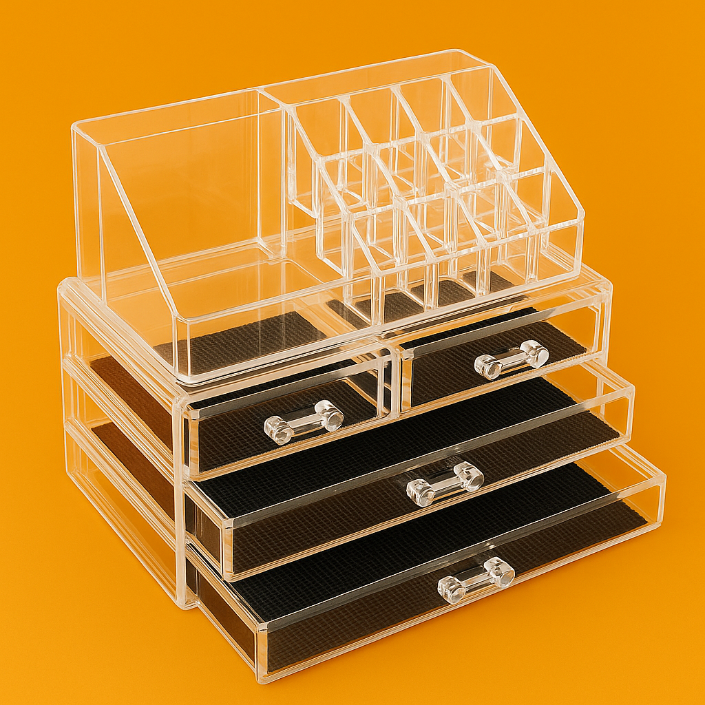 4 Drawer Acrylic Makeup Organizer – Clear Cosmetic & Jewellery Storage Box -NEW