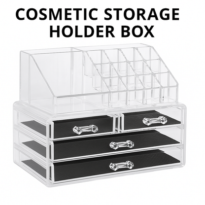 4 Drawer Acrylic Makeup Organizer – Clear Cosmetic & Jewellery Storage Box -NEW