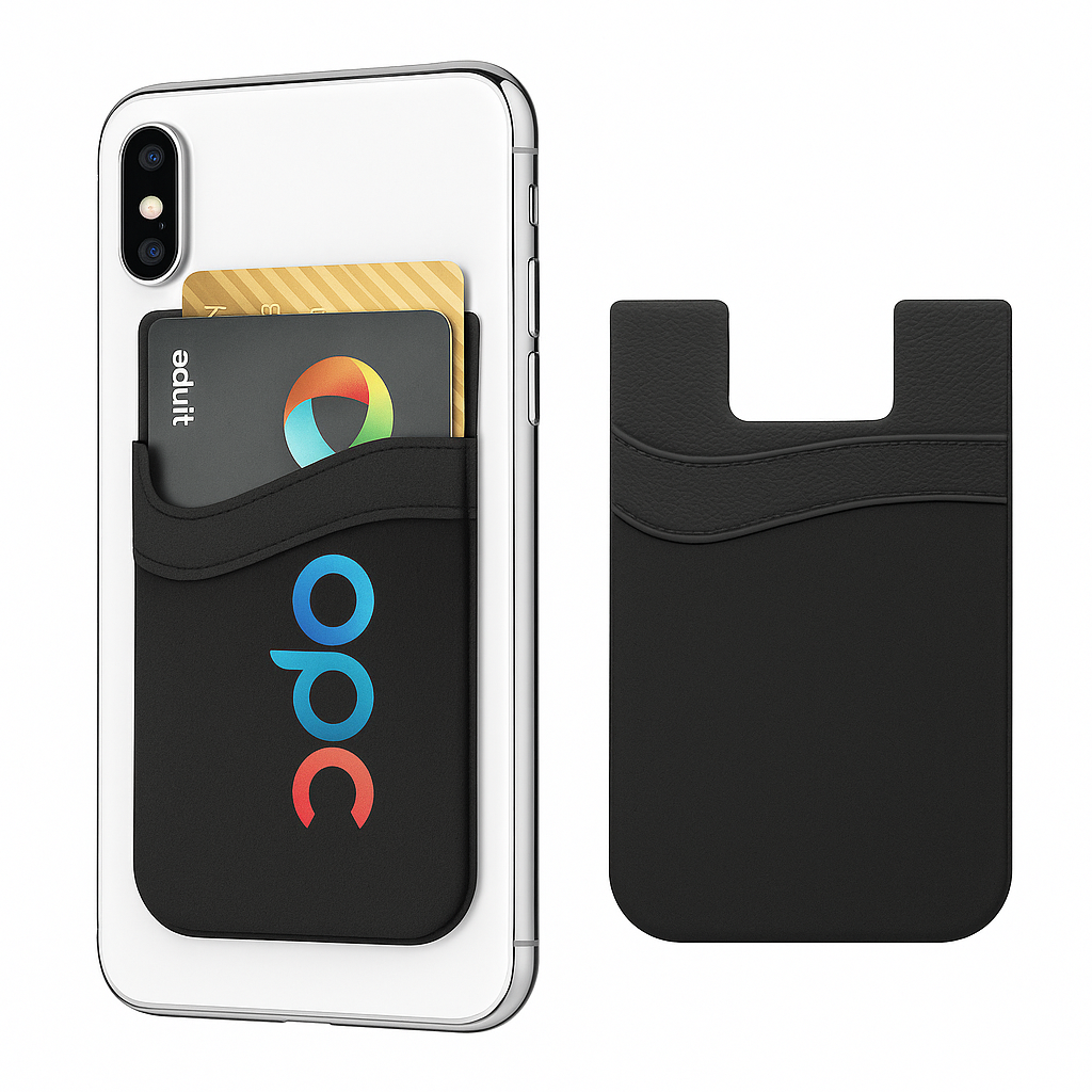 Double Layers Silicone Mobile Phone Back Card Holder Wallet – 3M Adhesive, Two Pockets-NEW