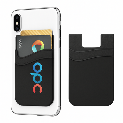 Double Layers Silicone Mobile Phone Back Card Holder Wallet – 3M Adhesive, Two Pockets-NEW