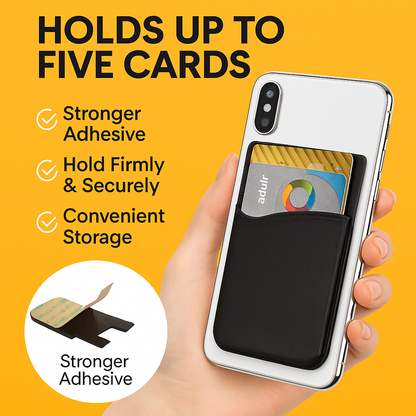 Double Layers Silicone Mobile Phone Back Card Holder Wallet – 3M Adhesive, Two Pockets-NEW