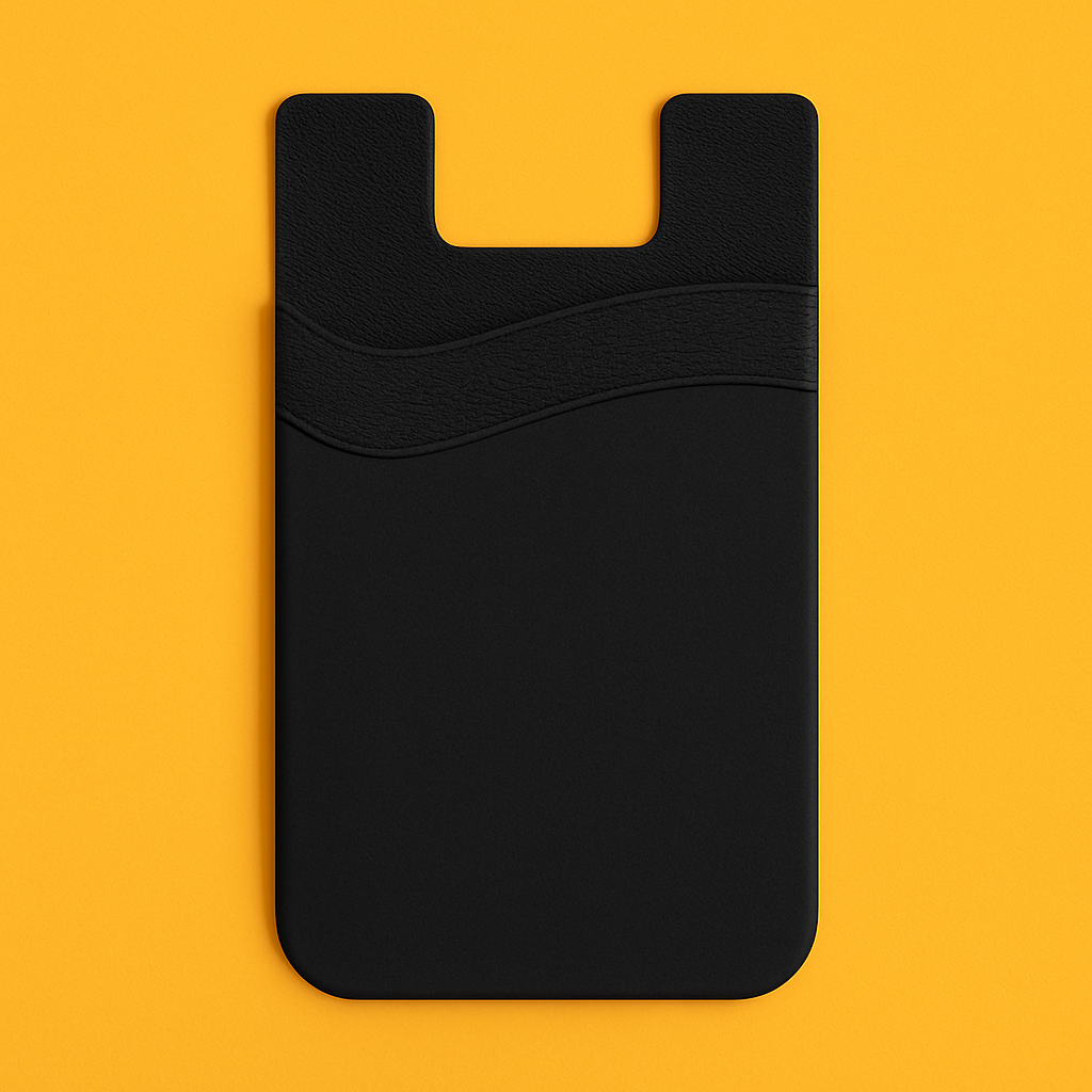 Double Layers Silicone Mobile Phone Back Card Holder Wallet – 3M Adhesive, Two Pockets-NEW