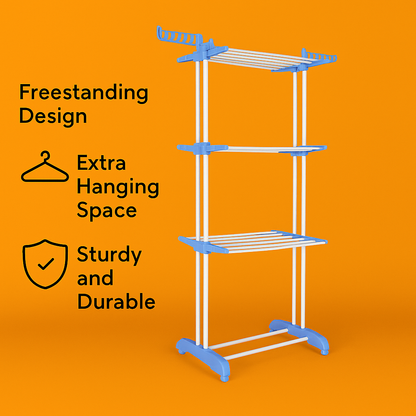 6 Tier Foldable Clothes Drying Rack with Hanging Wings – Stainless Steel Indoor/Outdoor-NEW