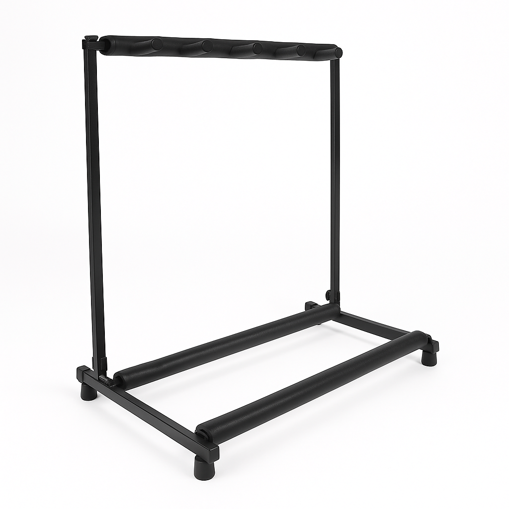 5 Guitar Stand Rack – Multiple Instrument Folding Padded Organizer-NEW