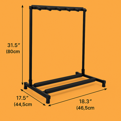 5 Guitar Stand Rack – Multiple Instrument Folding Padded Organizer-NEW