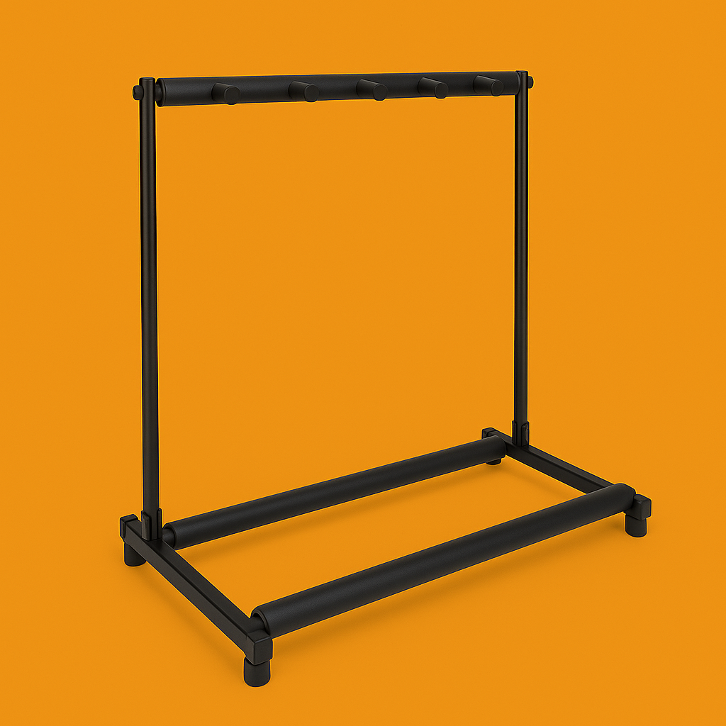 5 Guitar Stand Rack – Multiple Instrument Folding Padded Organizer-NEW