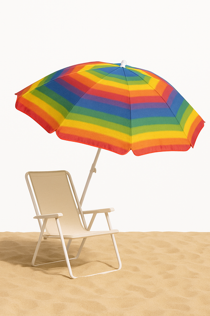 180cm Beach Umbrella Sun Shade – 150cm Wide Outdoor XL Size -NEW