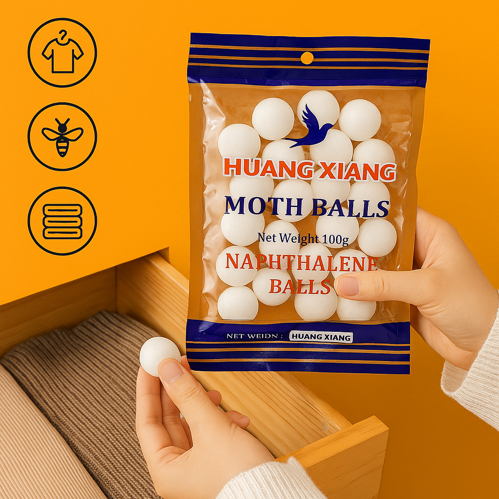 Huang Xiang Naphthalene Moth Balls 100g-New