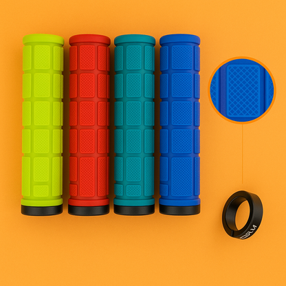 1 Pair Anti-Slip Rubber Bike Handlebar Grips| Black-New