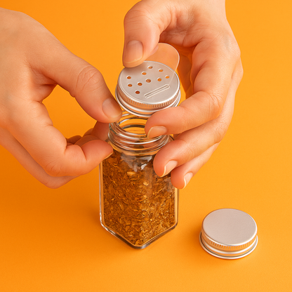 12PCS Clear Square Glass Spice Jars with Lids – 10.5cm-NEW