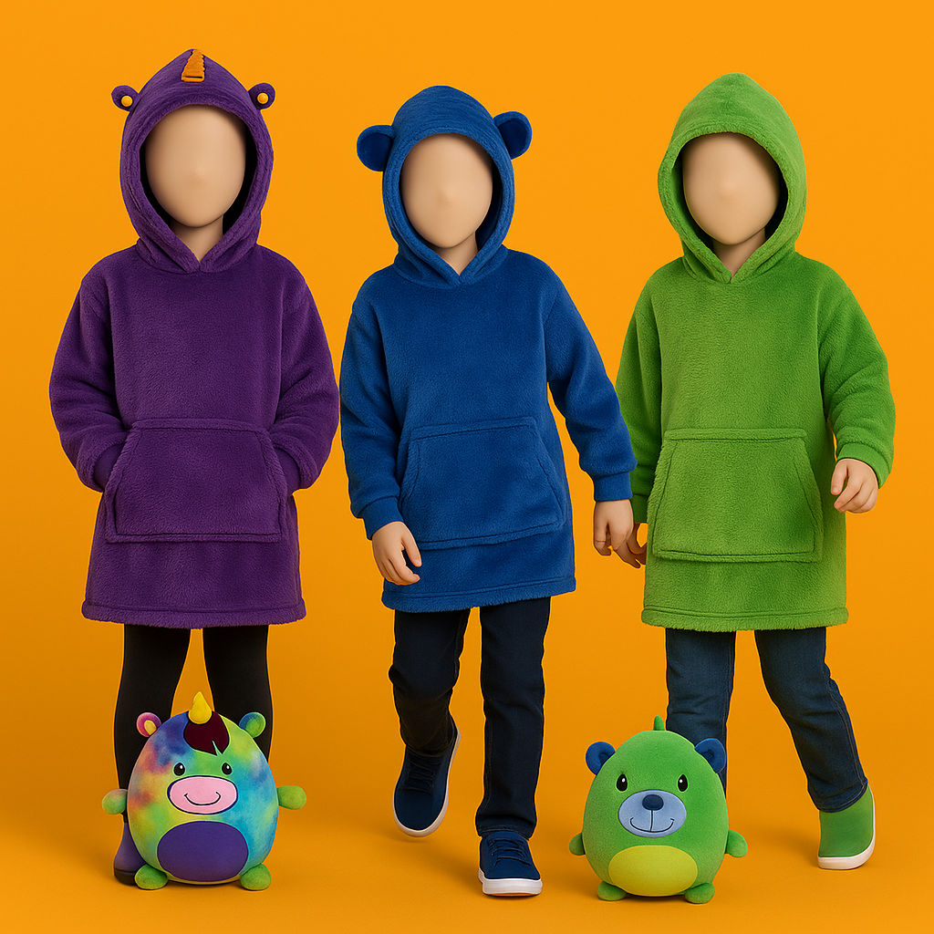 Kids Blanket Hoodie– Convertible Plush Hoodie Blanket-NEW