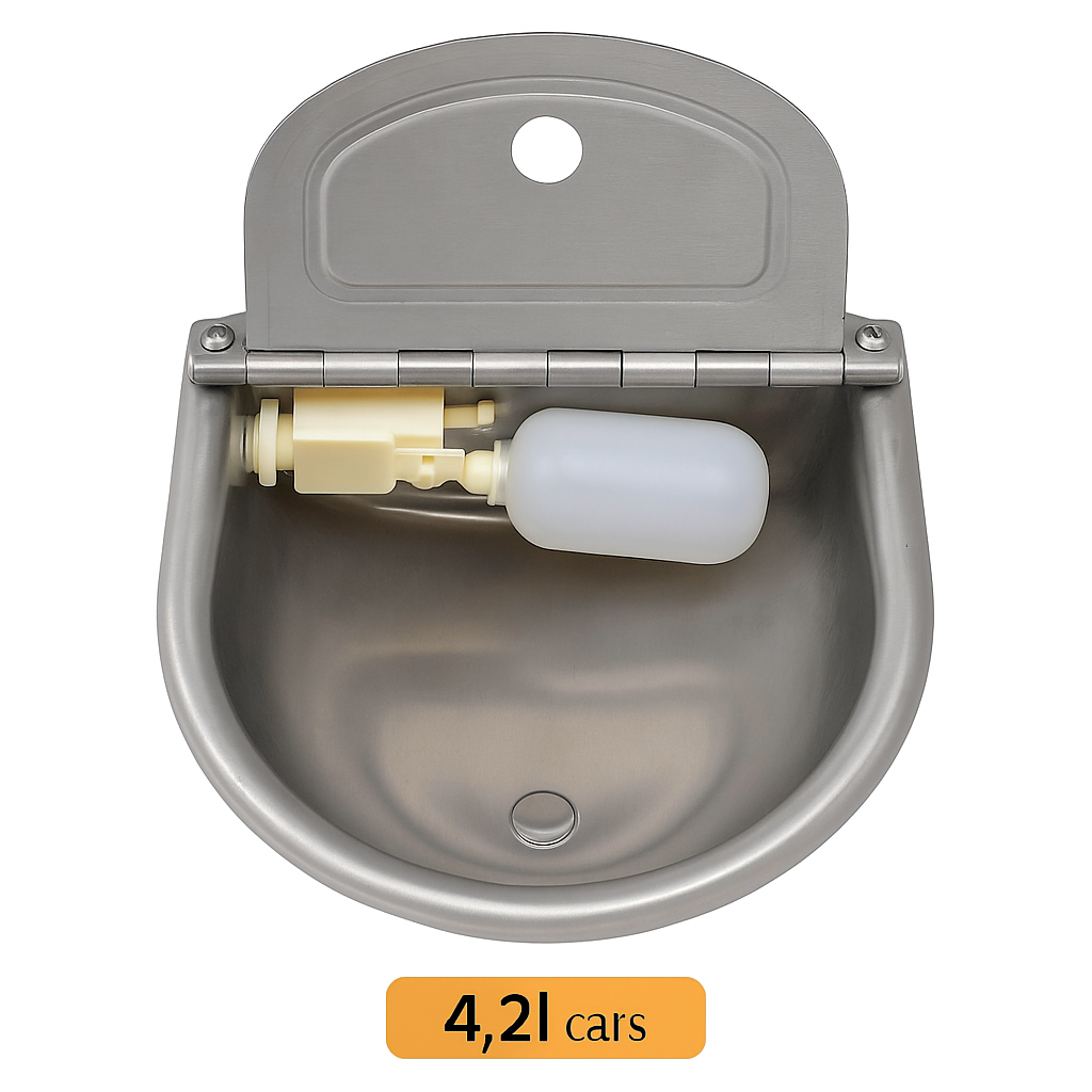 4L Stainless Steel Automatic Water Trough Bowl – Livestock & Pets -NEW