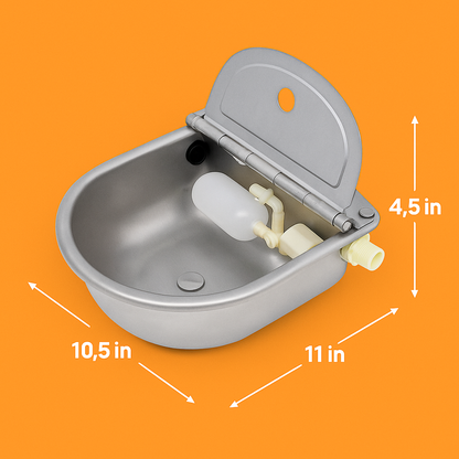 4L Stainless Steel Automatic Water Trough Bowl – Livestock & Pets -NEW